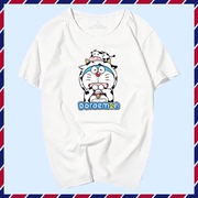 哆啦a梦联名机器猫男女日系卡通动漫情侣定制 短袖半袖纯棉T恤衫