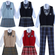 jk制服套装针织背心大码校服，学院风班服中学生装，英伦风日系情侣装