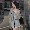 PATADS法国M家24春夏时尚黑白条纹吊带针织连衣裙短裙RO03521