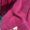 玫红色针织马海毛羊毛服装面料外套，大衣面料布匹面料，布纯色(布纯色)秋冬加