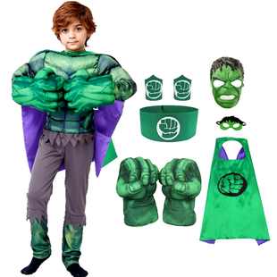绿巨人衣服儿童万圣节cosplay服装，六一男童钢铁侠战衣绿巨人衣服