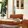 实木床中式储物床美国红橡木，1.51.8现代卧室家具高箱婚床双人床