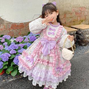洛丽塔女童公主裙Lolita洋装小裙子西班牙蓬蓬长袖连衣裙秋季