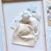 春夏薄款0-3月新生婴幼儿宝宝儿童纯棉可爱五角星胎帽子护囟门