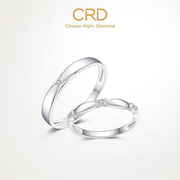 cr克d徕帝钻石对戒情侣款婚戒，18k金结婚(金结婚)男戒钻戒男女铂金戒指一对