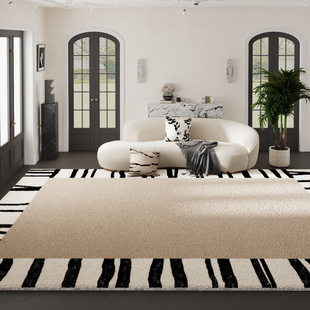 仿羊绒地毯客厅卧室床边毯法式沙发茶几毯复古奶油风高级家用地垫