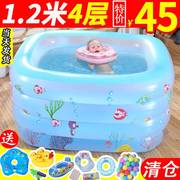 婴儿童游泳池家用小孩室内充气游泳桶宝宝，加厚可折叠保温洗澡水池