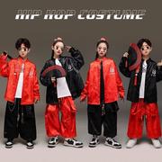儿童街舞潮服中国风演出服，男童hiphop国潮唐装，套装女童元旦表演服