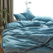日式简约纯色天鹅绒被套单人1.5双人200x230单独被罩秋冬床上用品