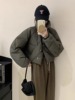 韩国设计感廓形斗篷羽绒服女2023冬蝙蝠袖洋气小个子短款外套