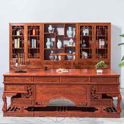 中式实木办公桌椅组合仿古写字桌，榆木书柜书桌大班台老板桌书法桌