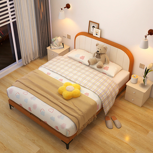 爱果乐儿童床男孩女孩床，现代简约1.5米卧室公主，床1.2米实木单人床