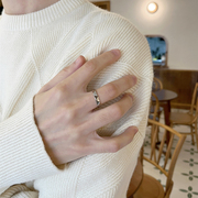 小众设计感戒指男高级感个性钛钢指环，女时尚通勤钛钢饰品简约个性