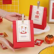 新年红卡纸手提烘焙包装纸袋食品袋雪花酥国潮牛轧糖打包纸盒