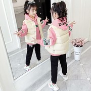 女童秋冬套装中大儿童加绒加厚洋气韩版小女孩，运动卫衣网红三件套