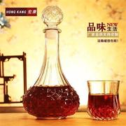 家用醒酒器1000ML无铅加厚玻璃药酒瓶红酒瓶醒酒壶分酒器套醒酒的