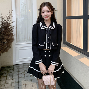 东京岁时记原创jk日系可爱短款学院千金风小香风外套女秋季套装女