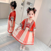 女童中国风汉服连衣裙套装夏季2024儿童夏装宝宝少数民族服装
