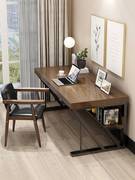 北欧实木书桌脑桌台式家用双人写字桌卧室书电房长方形简约办
