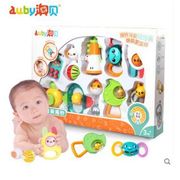 澳贝10只组合装牙胶摇铃，奥贝礼盒新生婴儿，宝宝玩具0-1岁玩具礼物