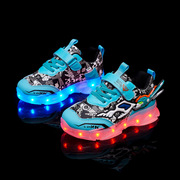usb充电亮灯鞋变形金刚儿童运动鞋led发光鞋男女童灯鞋卡通儿童鞋
