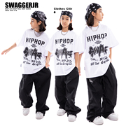 SWAGGERJR儿童街舞潮服hiphop短袖长裤套装夏季炸街嘻哈演出服装