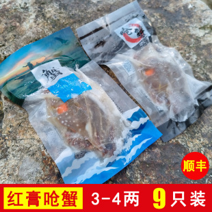 舟山特产红膏呛蟹醉蟹整只生腌螃蟹梭子蟹炝蟹袋装即食海鲜9只装