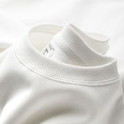 秋冬款纯色圆领套头白色，卫衣干净简洁简约打底百搭情侣款加绒加厚
