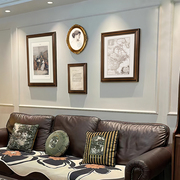 美式沙发背景墙挂画客厅大气复古装饰画文艺风餐厅卧室欧式壁画