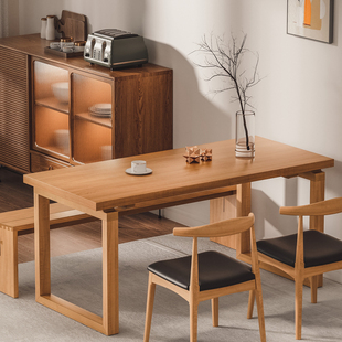 宜家莫比恩餐桌家用实木小户型现代简约饭桌长方形大书桌椅组合