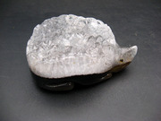 5402天然玛瑙石切片玉髓水晶刺猬8公分摆件