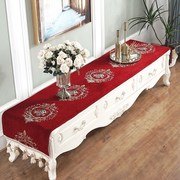 欧式电视柜桌布布艺电视柜布喜庆梳妆台茶几垫长方形红色结婚桌旗