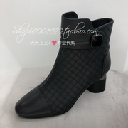 Dissona迪桑娜2023秋冬款女靴英伦时装靴方头粗跟优雅短靴 599760