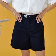 日系复古工装直筒休闲短裤女夏小个子设计感小众运动阔腿五分裤