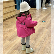 法国Fad  Sincg女童冬季外套宝宝夹棉风衣儿童洋气棉服加厚冲锋衣