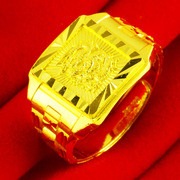 黄金戒指男款9999足金，纯金生肖龙戒子结婚首饰，大扳指真金按克
