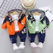 童装男春秋款三件套装，男童卫衣婴儿小孩，g衣服宝宝秋装0一1-3岁外