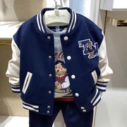 小熊童装春秋款男童棒球服外套TKJJ213814A夹克衫