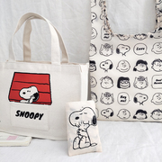 日式杂志附录中小号卡通，帆布手提拎便当包便携(包便携)折叠环保购物袋