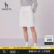 Hazzys哈吉斯牛仔短裙女士夏季A型休闲半身裙