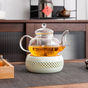 1CNG玻璃茶壶保温底座蜡烛煮茶炉加热陶瓷温茶炉花茶水果茶套