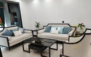 新中式实木沙发组合现代客厅布艺沙发椅酒店样板房售楼处家具定制
