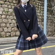 jk制服外套一粒扣日本校服学生西服，短款黑色西装上衣秋冬