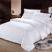 酒店床上用品四件套纯棉，宾馆床单被套白色布草五星级酒店民宿专用