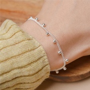 韩国韩版通体，s925纯银圆珠手链简约几何形，细线条手链手饰