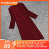 2023秋魅M系列 衣佳人折扣女装 盘扣设计 改良红色假2件连衣裙