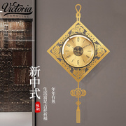 新中式纯铜挂钟客厅大号家用中国风个性轻奢现代钟表高端时尚大气