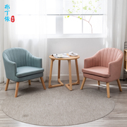 科技布椅子轻奢小沙发凳子家用客厅阳台茶几桌椅组合实木靠背矮凳