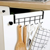 不锈钢橱柜门背5连挂钩置物卡夹钩，厨房免打孔锅铲汤勺收纳沥水架