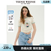 TeenieWeenie小熊女装2024春装设计感短袖T恤短款上衣辣妹装